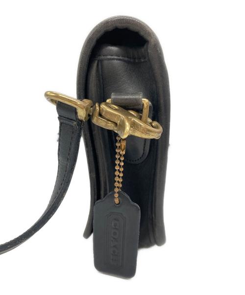 COACH（コーチ）COACH (コーチ) レザーショルダーバッグ ブラックの古着・服飾アイテム