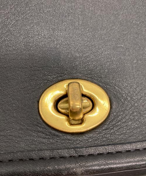 COACH（コーチ）COACH (コーチ) レザーショルダーバッグ ブラックの古着・服飾アイテム