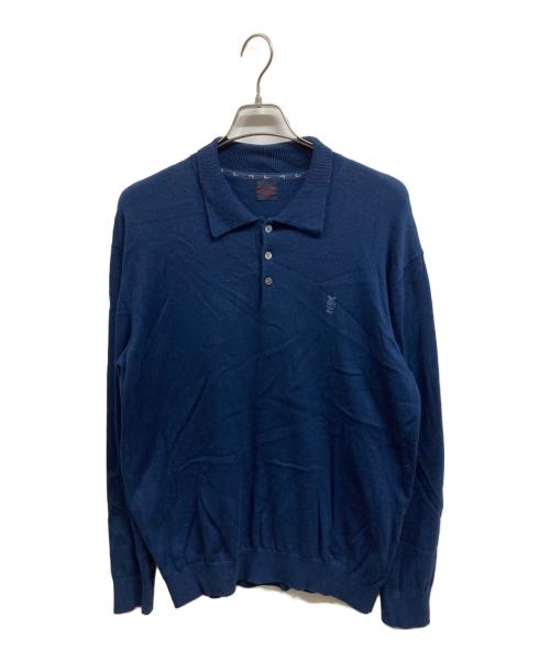 PAPAS（パパス）PAPAS (パパス) ニットポロシャツ ブルー サイズ:Lの古着・服飾アイテム