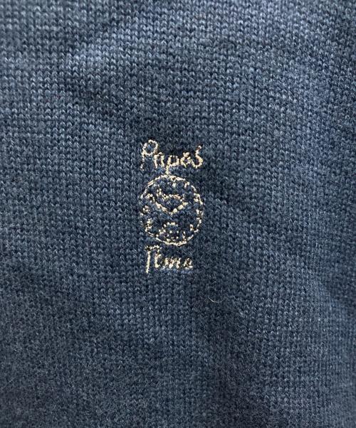PAPAS（パパス）PAPAS (パパス) ニットポロシャツ ブルー サイズ:Lの古着・服飾アイテム
