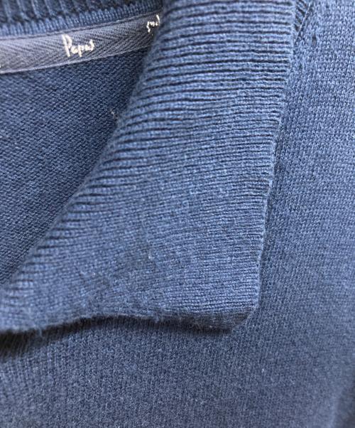 PAPAS（パパス）PAPAS (パパス) ニットポロシャツ ブルー サイズ:Lの古着・服飾アイテム