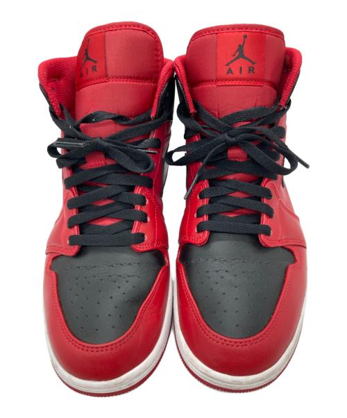 NIKE（ナイキ）NIKE (ナイキ) AIR JORDAN 1 MID ハイカットスニーカー レッド×ブラック サイズ:27の古着・服飾アイテム