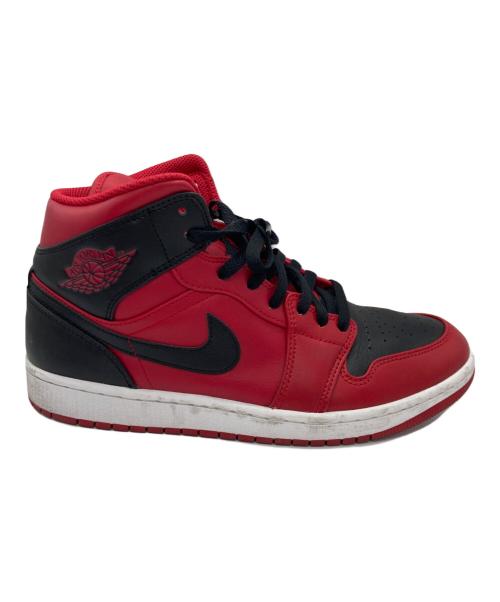 NIKE（ナイキ）NIKE (ナイキ) AIR JORDAN 1 MID ハイカットスニーカー レッド×ブラック サイズ:27の古着・服飾アイテム