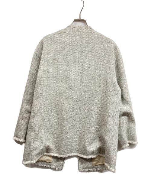 NOLLEY'S sophi（ノーリーズソフィー）NOLLEY'S sophi (ノーリーズソフィー) スラブツイードノーカラージャケット アイボリー サイズ:38の古着・服飾アイテム