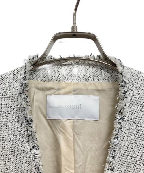 NOLLEY'S sophi（ノーリーズソフィー）NOLLEY'S sophi (ノーリーズソフィー) スラブツイードノーカラージャケット アイボリー サイズ:38の古着・服飾アイテム