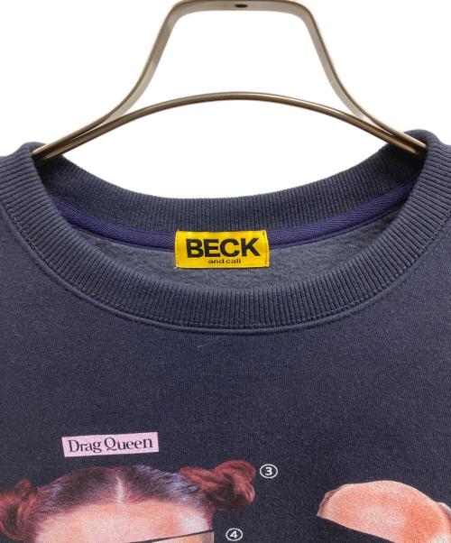 BECK AND CALL（ベックアンドコール）BECK AND CALL (ベックアンドコール) プリントスウェット ネイビー サイズ:Mの古着・服飾アイテム