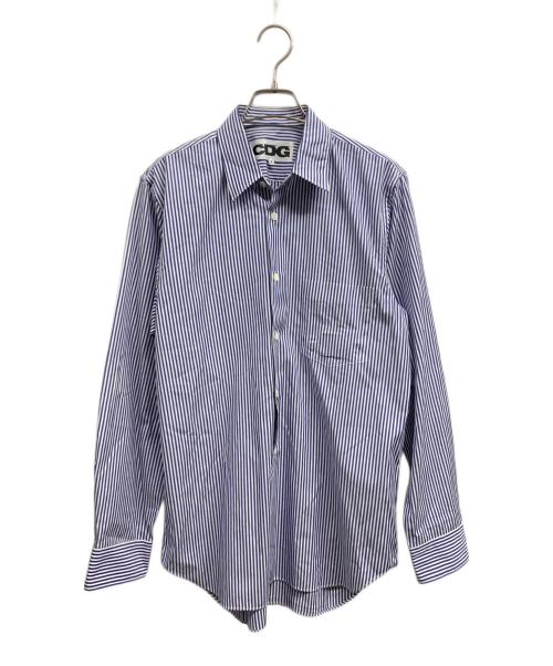 CDG（シーディージー）CDG (シーディージー) ストライプシャツ ブルー サイズ:Sの古着・服飾アイテム