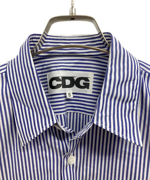 CDG（シーディージー）CDG (シーディージー) ストライプシャツ ブルー サイズ:Sの古着・服飾アイテム