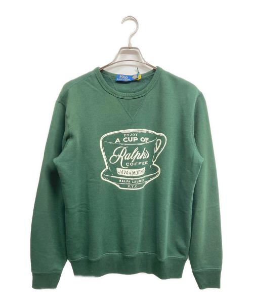 POLO RALPH LAUREN（ポロ・ラルフローレン）POLO RALPH LAUREN (ポロ・ラルフローレン) クルーネックスウェット グリーン サイズ:Mの古着・服飾アイテム