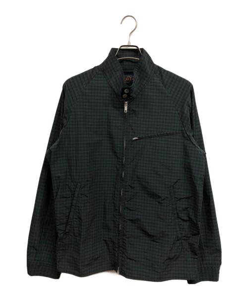BEAMS PLUS（ビームスプラス）BEAMS PLUS (ビームスプラス) チェックナイロンコットン ハリトンジャケット グリーン×ネイビー サイズ:Lの古着・服飾アイテム