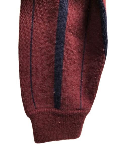 CHEMISE LACOSTE（シュミーズ ラコステ）CHEMISE LACOSTE (シュミーズ ラコステ) アクリルカーディガン/LACOSTEカーディガン/CHEMISE LACOSTE ワインレッド サイズ:4の古着・服飾アイテム
