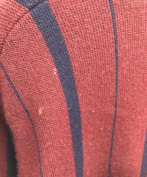 CHEMISE LACOSTE（シュミーズ ラコステ）CHEMISE LACOSTE (シュミーズ ラコステ) アクリルカーディガン/LACOSTEカーディガン/CHEMISE LACOSTE ワインレッド サイズ:4の古着・服飾アイテム