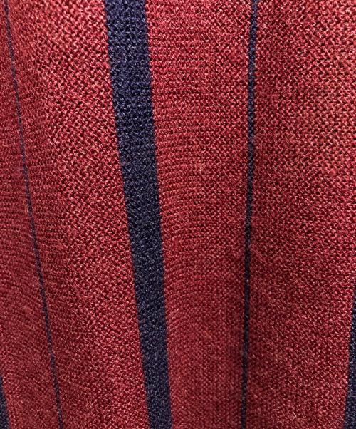 CHEMISE LACOSTE（シュミーズ ラコステ）CHEMISE LACOSTE (シュミーズ ラコステ) アクリルカーディガン/LACOSTEカーディガン/CHEMISE LACOSTE ワインレッド サイズ:4の古着・服飾アイテム