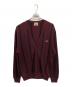 CHEMISE LACOSTE（シュミーズ ラコステ）の古着「アクリルカーディガン/LACOSTEカーディガン/CHEMISE LACOSTE」｜ワインレッド