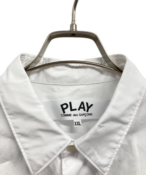 PLAY COMME des GARCONS（プレイコムデギャルソン）PLAY COMME des GARCONS (プレイコムデギャルソン) ハートワッペン長袖シャツ ホワイト サイズ:XXLの古着・服飾アイテム