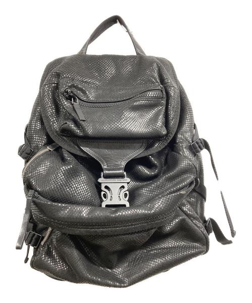 ALEXANDER McQUEEN（アレキサンダーマックイーン）ALEXANDER McQUEEN (アレキサンダーマックイーン) レザーリュック ブラックの古着・服飾アイテム