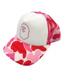 A BATHING APE（アベイシングエイプ）の古着「Abc Camo Crystal Stone Mesh Cap」｜ピンク