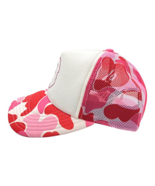 A BATHING APE（アベイシングエイプ）A BATHING APE (ア ベイシング エイプ) Abc Camo Crystal Stone Mesh Cap ピンク サイズ:Ｆの古着・服飾アイテム