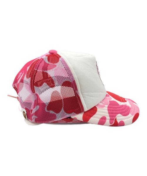 A BATHING APE（アベイシングエイプ）A BATHING APE (ア ベイシング エイプ) Abc Camo Crystal Stone Mesh Cap ピンク サイズ:Ｆの古着・服飾アイテム