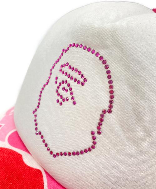 A BATHING APE（アベイシングエイプ）A BATHING APE (ア ベイシング エイプ) Abc Camo Crystal Stone Mesh Cap ピンク サイズ:Ｆの古着・服飾アイテム