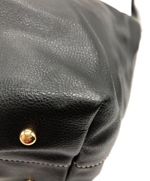 LAUREN RALPH LAUREN（ローレンラルフローレン）LAUREN RALPH LAUREN (ローレンラルフローレン) レザートートバッグ ブラックの古着・服飾アイテム