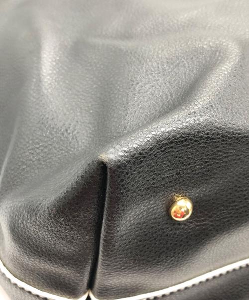 LAUREN RALPH LAUREN（ローレンラルフローレン）LAUREN RALPH LAUREN (ローレンラルフローレン) レザートートバッグ ブラックの古着・服飾アイテム