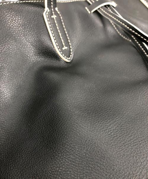 LAUREN RALPH LAUREN（ローレンラルフローレン）LAUREN RALPH LAUREN (ローレンラルフローレン) レザートートバッグ ブラックの古着・服飾アイテム