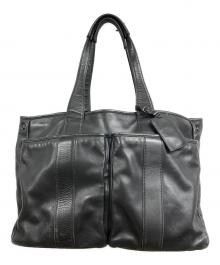 LUGGAGE LABEL（ラゲッジ レーベル）の古着「レザートートバッグ」｜ブラック