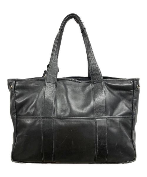 LUGGAGE LABEL（ラゲッジ レーベル）LUGGAGE LABEL (ラゲッジ レーベル) レザートートバッグ ブラックの古着・服飾アイテム