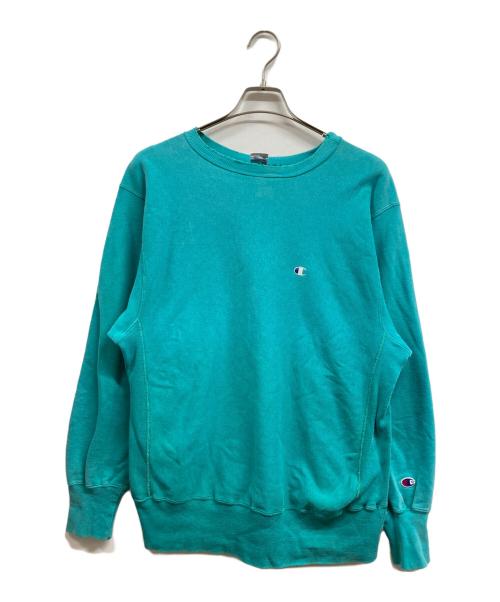 Champion REVERSE WEAVE（チャンピオン リバース ウィーブ）Champion REVERSE WEAVE (チャンピオン リバース ウィーブ) 90's プルオーバーパーカー ターコイズブルー サイズ:Lの古着・服飾アイテム