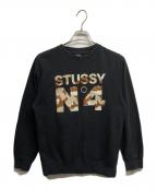 stussyステューシー）の古着「N4ロゴプリントスウェット」｜ブラック