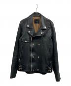 UNDERCOVERアンダーカバー）の古着「レザーZIPウネリ ダブルライダースジャケット」｜ブラック