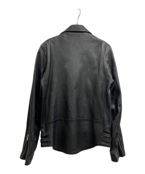 UNDERCOVER（アンダーカバー）UNDERCOVER (アンダーカバー) レザーZIPウネリ ダブルライダースジャケット ブラック サイズ:3の古着・服飾アイテム