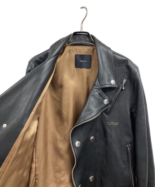 UNDERCOVER（アンダーカバー）UNDERCOVER (アンダーカバー) レザーZIPウネリ ダブルライダースジャケット ブラック サイズ:3の古着・服飾アイテム