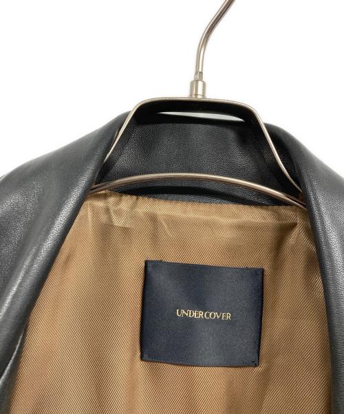 UNDERCOVER（アンダーカバー）UNDERCOVER (アンダーカバー) レザーZIPウネリ ダブルライダースジャケット ブラック サイズ:3の古着・服飾アイテム