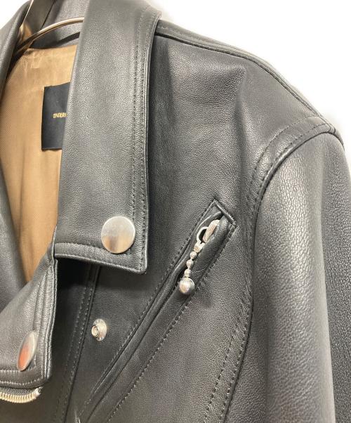 UNDERCOVER（アンダーカバー）UNDERCOVER (アンダーカバー) レザーZIPウネリ ダブルライダースジャケット ブラック サイズ:3の古着・服飾アイテム
