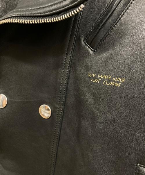 UNDERCOVER（アンダーカバー）UNDERCOVER (アンダーカバー) レザーZIPウネリ ダブルライダースジャケット ブラック サイズ:3の古着・服飾アイテム