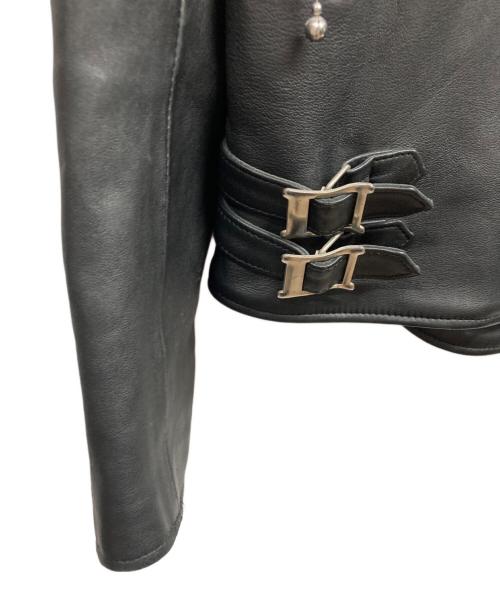 UNDERCOVER（アンダーカバー）UNDERCOVER (アンダーカバー) レザーZIPウネリ ダブルライダースジャケット ブラック サイズ:3の古着・服飾アイテム