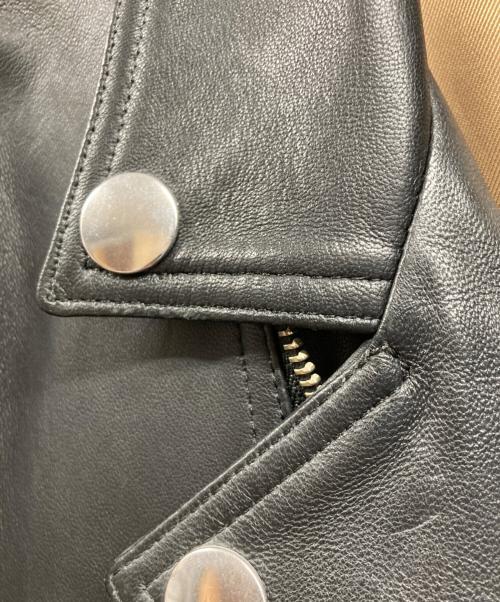 UNDERCOVER（アンダーカバー）UNDERCOVER (アンダーカバー) レザーZIPウネリ ダブルライダースジャケット ブラック サイズ:3の古着・服飾アイテム