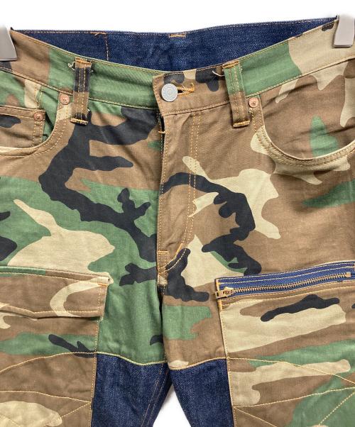 KOJIMA GENES（コジマジーンズ）KOJIMA GENES (コジマジーンズ) カモフラハーフデニムパンツ グリーン サイズ:34の古着・服飾アイテム