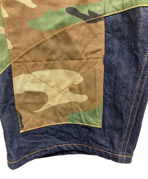 KOJIMA GENES（コジマジーンズ）KOJIMA GENES (コジマジーンズ) カモフラハーフデニムパンツ グリーン サイズ:34の古着・服飾アイテム