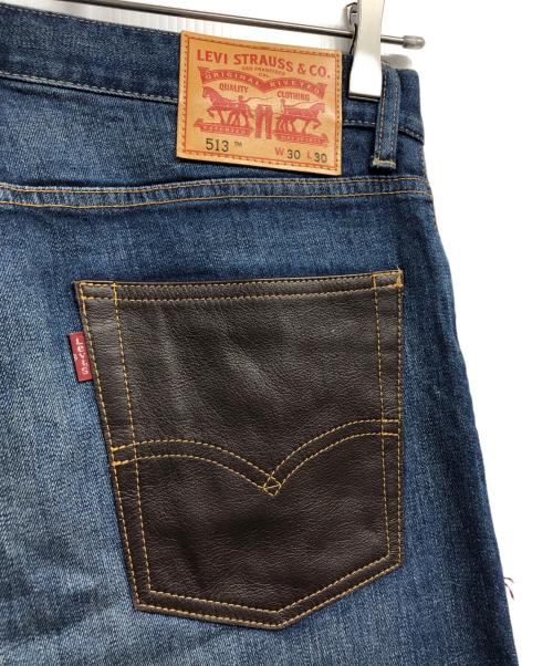 LEVI'S（リーバイス）LEVI'S (リーバイス) JUNYA WATANABE CdG MAN (ジュンヤ ワタナベ コム デ ギャルソン マン) 513カスタマイズ 他素材パッチワークデニム インディゴ サイズ:W30 L30/XSの古着・服飾アイテム