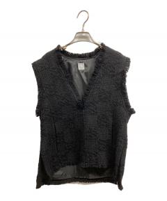中古・古着通販】ADAWAS (アダワス) LOOP KNITTED VEST ブラック
