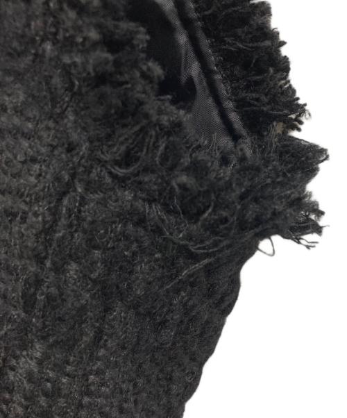 L'AUBE BLANC（ローブ ブラン）L'AUBE BLANC (ローブ ブラン) fringe tweed vest ブラック サイズ:FREEの古着・服飾アイテム