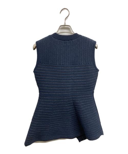 L'AUBE BLANC（ローブ ブラン）L'AUBE BLANC (ローブ ブラン) Panel rib knit tops ネイビー サイズ:FREEの古着・服飾アイテム