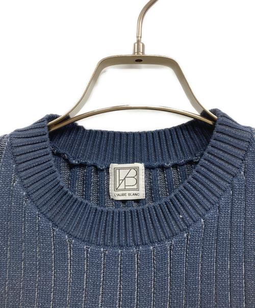 L'AUBE BLANC（ローブ ブラン）L'AUBE BLANC (ローブ ブラン) Panel rib knit tops ネイビー サイズ:FREEの古着・服飾アイテム