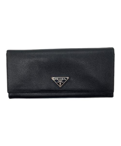 PRADA（プラダ）PRADA (プラダ) 2つ折り長財布 ブラックの古着・服飾アイテム