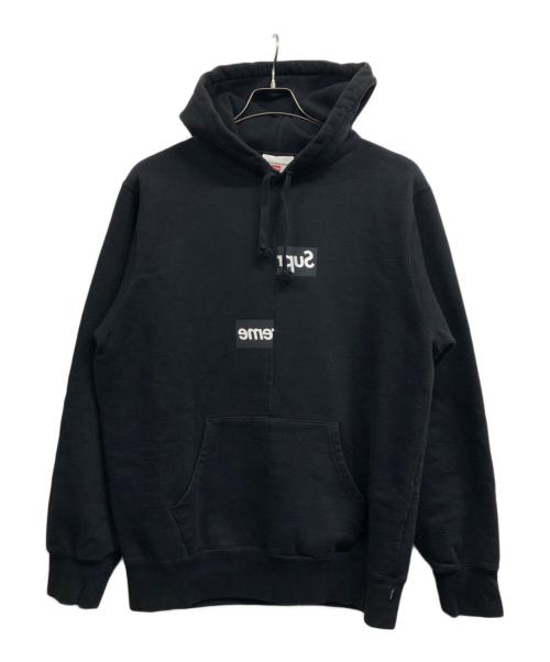 SUPREME（シュプリーム）Supreme (シュプリーム) COMME des GARCONS SHIRT (コムデギャルソンシャツ) 18FW Split Box Hooded Sweatshirt ブラック サイズ:Lの古着・服飾アイテム
