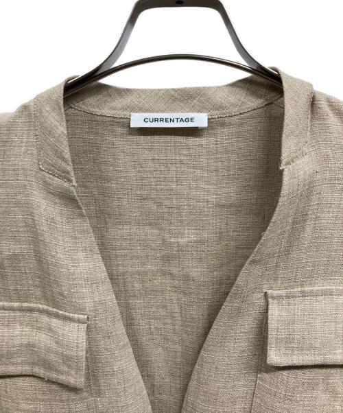 CURRENTAGE（カレンテージ）CURRENTAGE (カレンテージ) リネンジャケット ベージュ サイズ:Ｓの古着・服飾アイテム