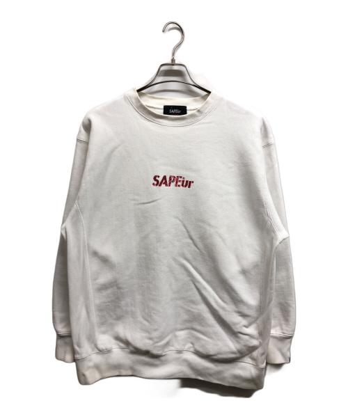 SAPEur（サプール）SAPEur (サプール) クルーネックスウェット ホワイト サイズ:XLの古着・服飾アイテム